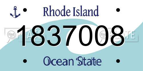 1837008 Rhode Island License Plate