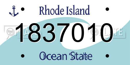 1837010 Rhode Island License Plate