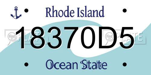 18370D5 Rhode Island License Plate