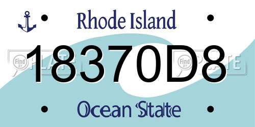 18370D8 Rhode Island License Plate