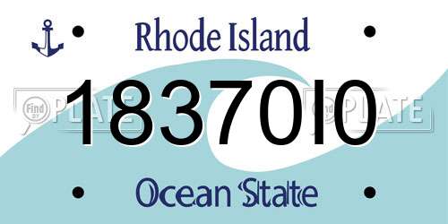 18370I0 Rhode Island License Plate