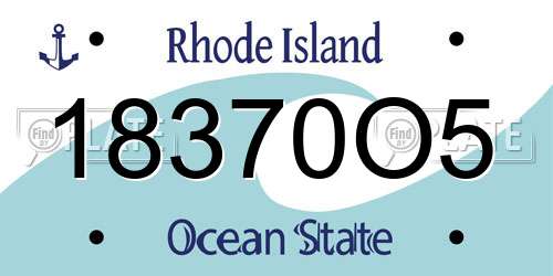 18370O5 Rhode Island License Plate