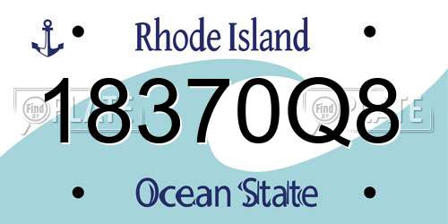 18370Q8 Rhode Island License Plate