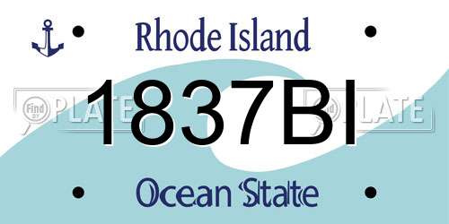 1837BI Rhode Island License Plate