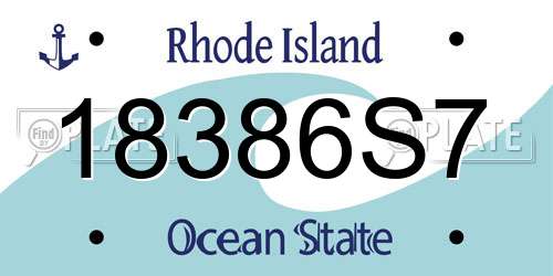 18386S7 Rhode Island License Plate