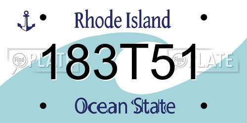 183T51 Rhode Island License Plate