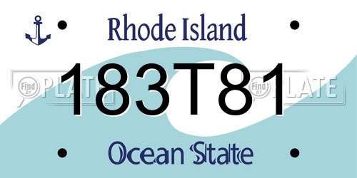 183T81 Rhode Island License Plate
