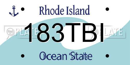 183TBI Rhode Island License Plate
