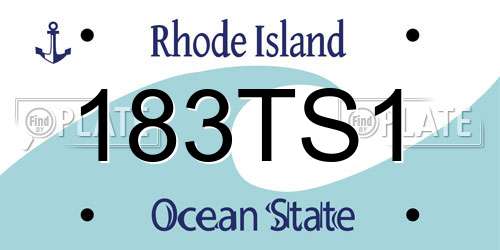 183TS1 Rhode Island License Plate