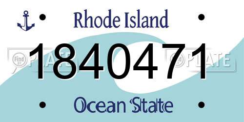 1840471 Rhode Island License Plate