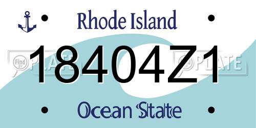 18404Z1 Rhode Island License Plate