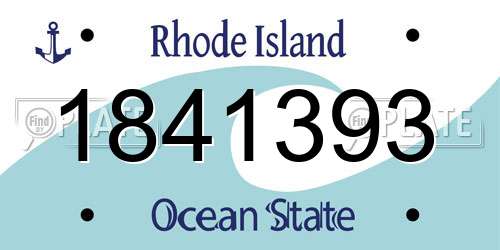 1841393 Rhode Island License Plate