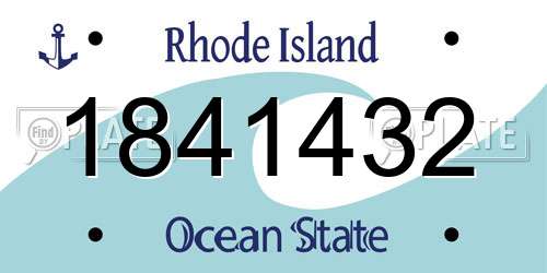 1841432 Rhode Island License Plate