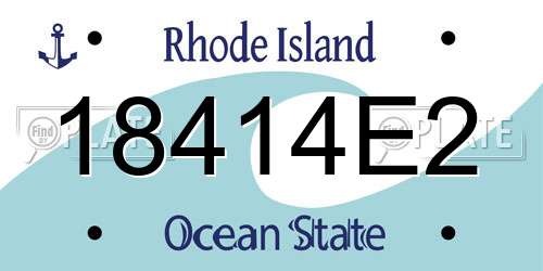 18414E2 Rhode Island License Plate