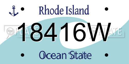 18416W Rhode Island License Plate