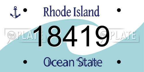 18419 Rhode Island License Plate