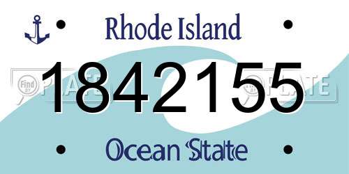 1842155 Rhode Island License Plate