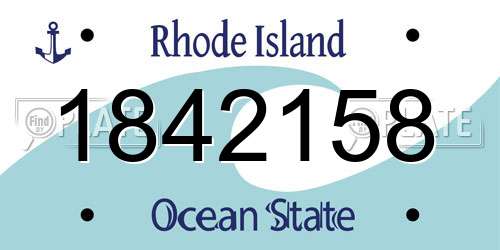 1842158 Rhode Island License Plate