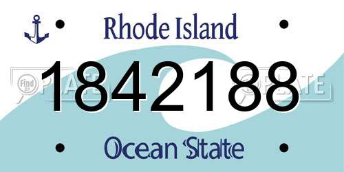 1842188 Rhode Island License Plate
