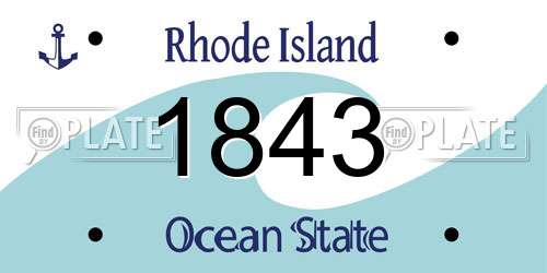 1843 Rhode Island License Plate