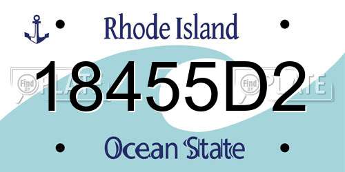18455D2 Rhode Island License Plate