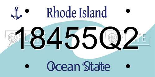 18455Q2 Rhode Island License Plate