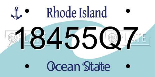 18455Q7 Rhode Island License Plate