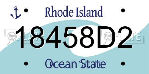 18458D2 Rhode Island License Plate