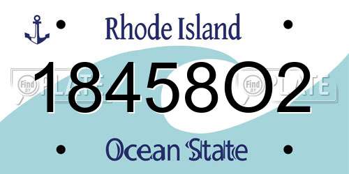 18458O2 Rhode Island License Plate