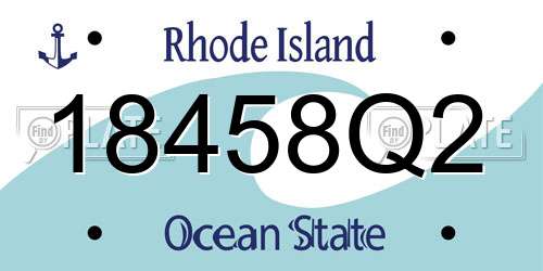 18458Q2 Rhode Island License Plate