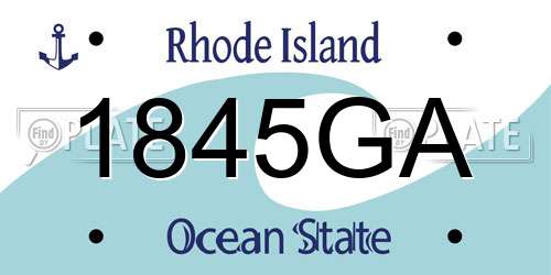 1845GA Rhode Island License Plate