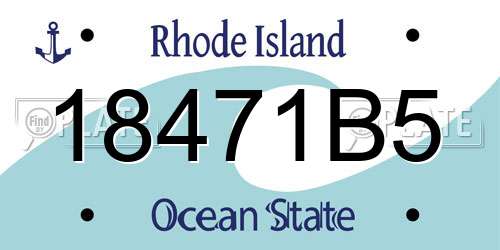 18471B5 Rhode Island License Plate