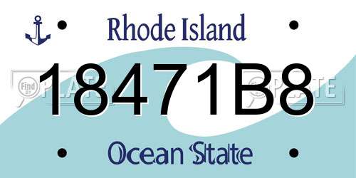 18471B8 Rhode Island License Plate