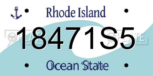 18471S5 Rhode Island License Plate