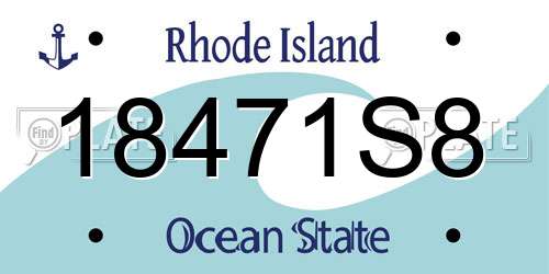 18471S8 Rhode Island License Plate