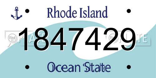1847429 Rhode Island License Plate