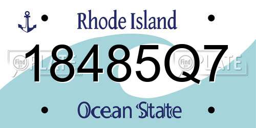 18485Q7 Rhode Island License Plate
