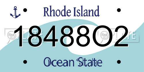 18488O2 Rhode Island License Plate