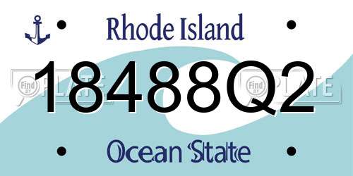 18488Q2 Rhode Island License Plate