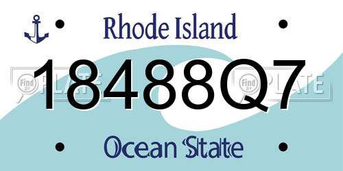 18488Q7 Rhode Island License Plate