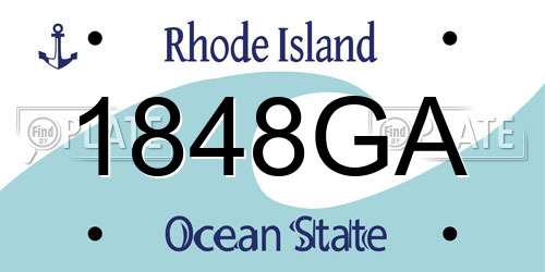 1848GA Rhode Island License Plate