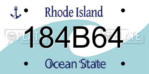 184B64 Rhode Island License Plate