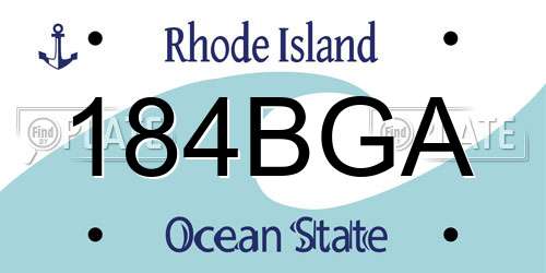 184BGA Rhode Island License Plate