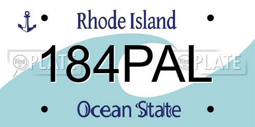 184PAL Rhode Island License Plate