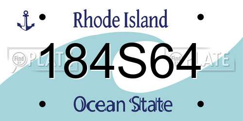 184S64 Rhode Island License Plate