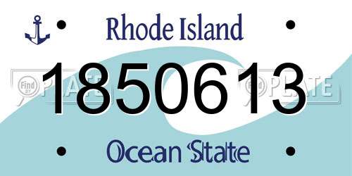 1850613 Rhode Island License Plate