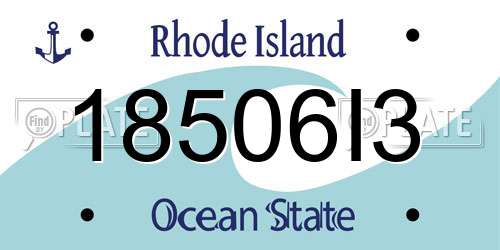 18506I3 Rhode Island License Plate