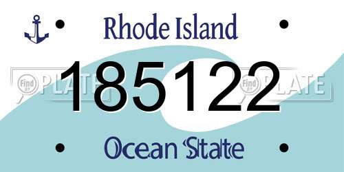185122 Rhode Island License Plate