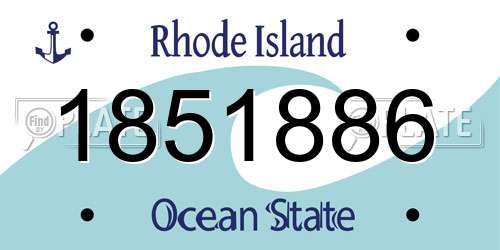 1851886 Rhode Island License Plate