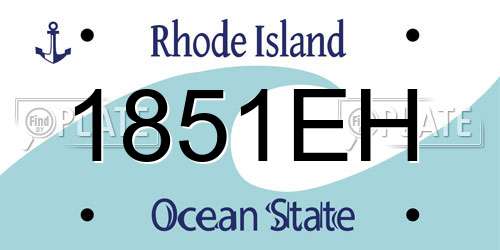 1851EH Rhode Island License Plate